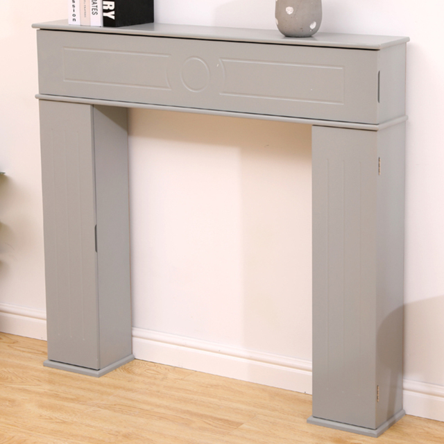FurnitureHMD Grey 3 Door MDF Fireplace Surround Edge Storage Unit - image 1