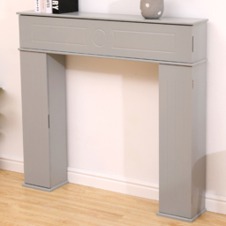 FurnitureHMD Grey 3 Door MDF Fireplace Surround Edge Storage Unit - thumbnail 1