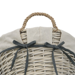 JVL 77L Arianna Grey Oval Tapered Willow Storage Basket - thumbnail 4