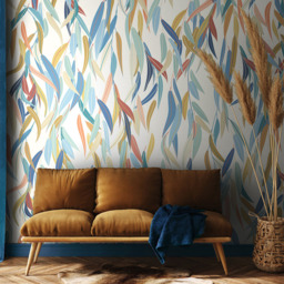 Origin Murals Willow Trees Blue Wall Mural - thumbnail 1
