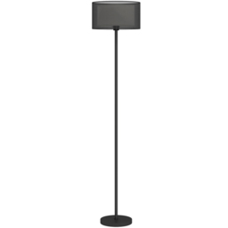 Portland Black Double Layer Shade Floor Lamp with Foot Switch - thumbnail 1