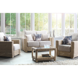 Desser Burford Blush Tweed Natural Rattan Armchair - thumbnail 4