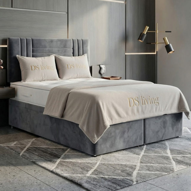 DS Living Orion Silver Super King Size Plush Ottoman Bed - image 1