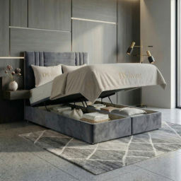 DS Living Orion Silver Super King Size Plush Ottoman Bed - thumbnail 2