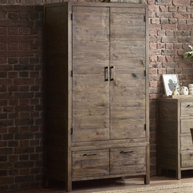 Julian Bowen Heritage 2 Door 2 Drawer Distressed Finish Wardrobe - image 1