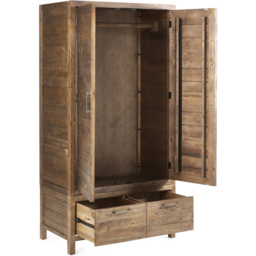 Julian Bowen Heritage 2 Door 2 Drawer Distressed Finish Wardrobe - thumbnail 4
