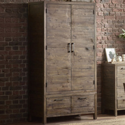 Julian Bowen Heritage 2 Door 2 Drawer Distressed Finish Wardrobe - thumbnail 1