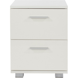 Lido 2 Drawer White High Gloss Compact Bedside Table - thumbnail 2