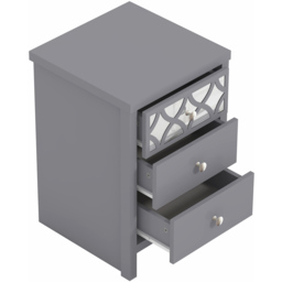 GFW Arianna 3 Drawer Cool Grey Bedside Table - thumbnail 4