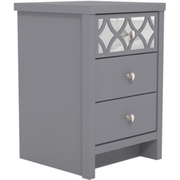 GFW Arianna 3 Drawer Cool Grey Bedside Table - thumbnail 3