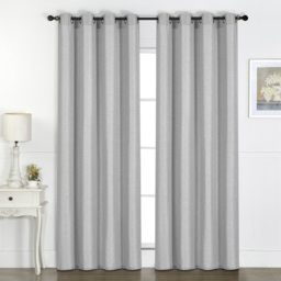 Divante Faux Linen Silver Blackout Panel