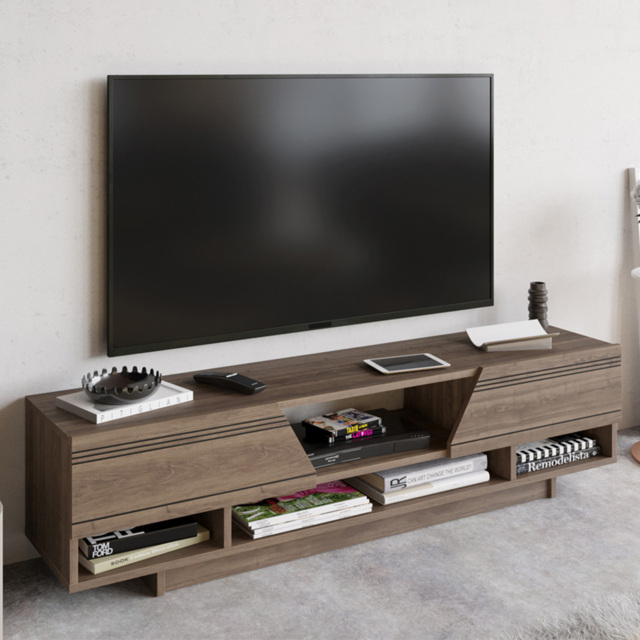 Decorotika Aspatria 4 Shelf Walnut TV Unit - image 1