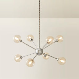 ValueLights Sputnik Chrome 8 Way Glass Globe Ceiling Pendant Shade and Bulbs - thumbnail 3