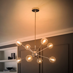 ValueLights Sputnik Chrome 8 Way Glass Globe Ceiling Pendant Shade and Bulbs - thumbnail 2