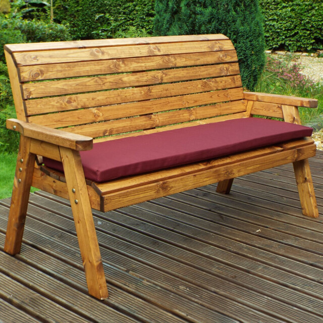 Charles Taylor 3 Seater Winchester Bench with Red Cushions - image 1