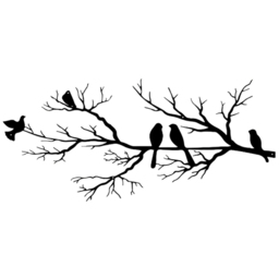 Decortie Birds on Branch Silhouette Metal Wall Decor