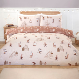 Natural King Size Chalet Gonks Christmas Duvet Set