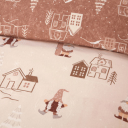 Natural King Size Chalet Gonks Christmas Duvet Set - thumbnail 3