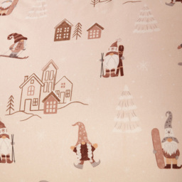 Natural King Size Chalet Gonks Christmas Duvet Set - thumbnail 4