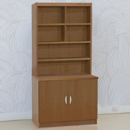 R White Cabinets 2 Door Brown Desk Height Cupboard