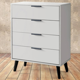 Julian Bowen Alba 4 Drawer Wide Silk Grey Chest of Drawers - thumbnail 1