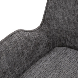 FWStyle Amelia Carver Grey Chenille Upholstered Swivel Dining Chair Set of 2 - thumbnail 3
