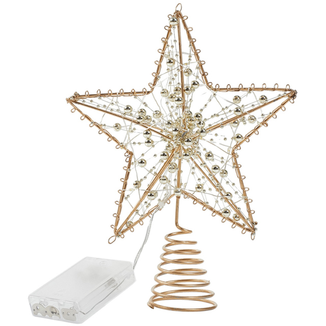 Living and Home Modern Metal Pre-Lit Star Christmas Tree Topper - image 1