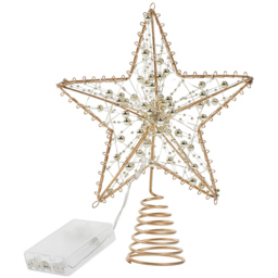 Living and Home Modern Metal Pre-Lit Star Christmas Tree Topper - thumbnail 1