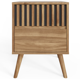 GFW Rowan Oak 2 Drawer Slatted Bedside Table - thumbnail 4