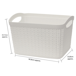 JVL Loop 6.6L White Storage Basket - thumbnail 3