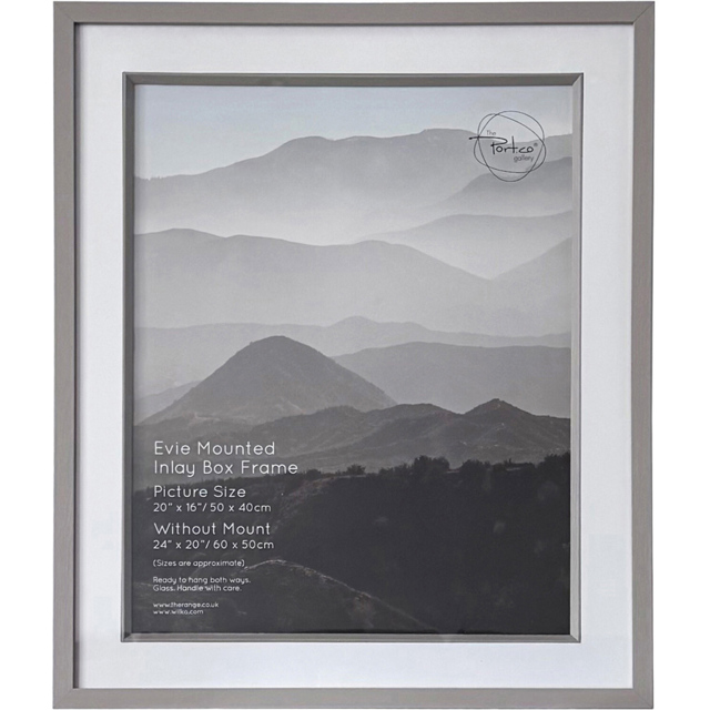 Evie Mounted Inlay Photo Frame Grey 20 x 16 inch - image 1