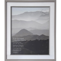 Evie Mounted Inlay Photo Frame Grey 20 x 16 inch