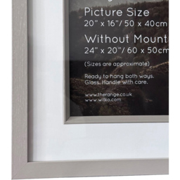 Evie Mounted Inlay Photo Frame Grey 20 x 16 inch - thumbnail 2