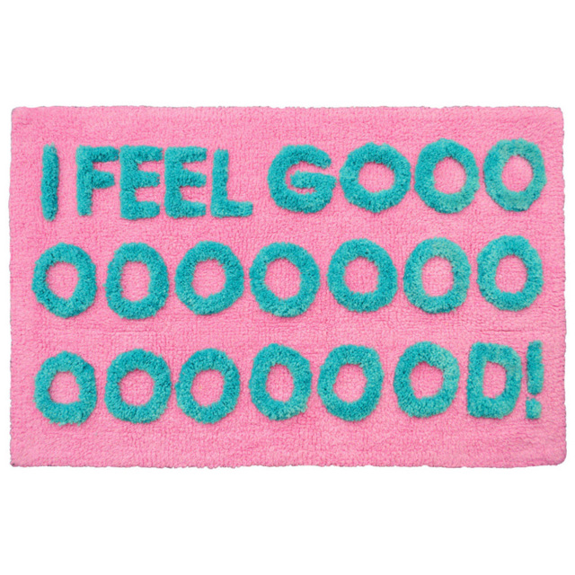 Mooky Mats I Feel Good Slogan Non Slip Bath Mat 50 x 80cm - image 1