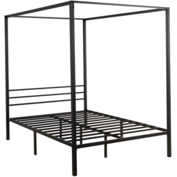 Home Source Sierra King Size Black Metal Canopy Bed Frame - thumbnail 2