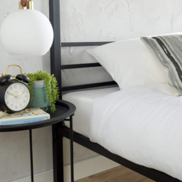 Home Source Sierra King Size Black Metal Canopy Bed Frame - thumbnail 3