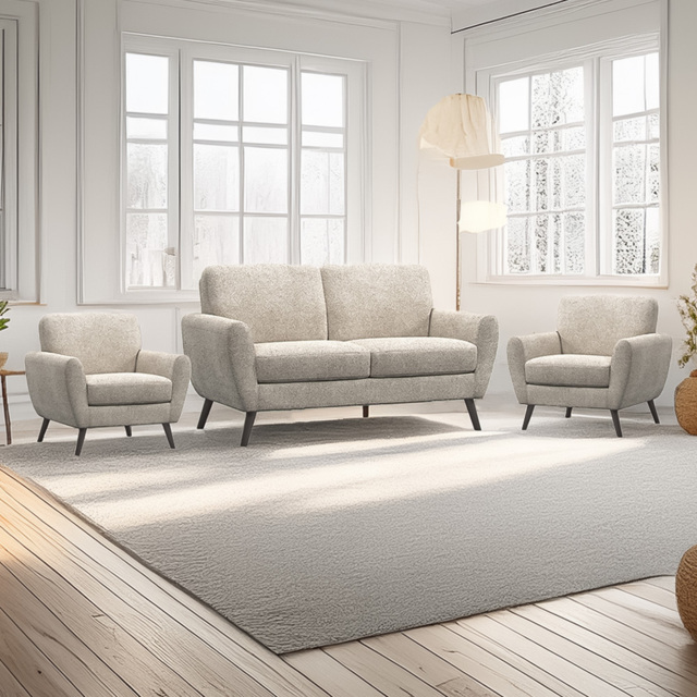 Matlock Linen Boucle Fabric 4 Seater Sofa Suite - image 1