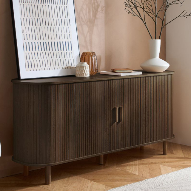 Birlea Axel Dark Brown 2 Door Fluted Sideboard - image 1