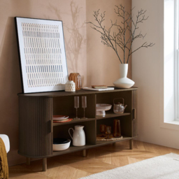 Birlea Axel Dark Brown 2 Door Fluted Sideboard - thumbnail 4