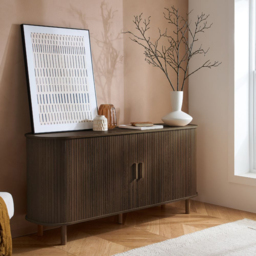 Birlea Axel Dark Brown 2 Door Fluted Sideboard - thumbnail 3
