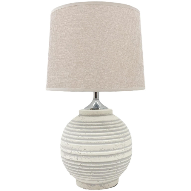 Acacia Home Fabric Shade Round Pot Shape Table Lamp - image 1