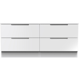 Crowndale Milan White Gloss and White 4 Drawer Bed Box Ready Assembled - thumbnail 2