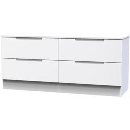Crowndale Milan White Gloss and White 4 Drawer Bed Box Ready Assembled - thumbnail 4