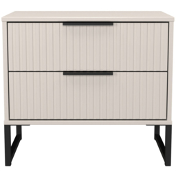 Crowndale Fluted 2 Drawer Kashmir Matt Side Table Ready Assembled - thumbnail 2