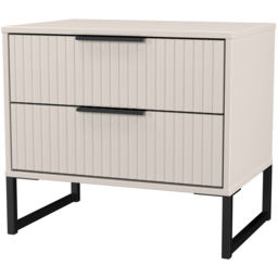 Crowndale Fluted 2 Drawer Kashmir Matt Side Table Ready Assembled - thumbnail 4