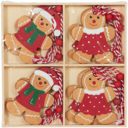 Candy Cane Lane Wooden Gingerbread Characters 12 Pack - thumbnail 1