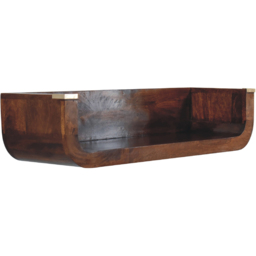 Artisan Furniture Indira Chestnut Single Shelf Solid Wood Floating Console Table - thumbnail 2