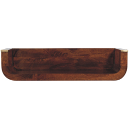 Artisan Furniture Indira Chestnut Single Shelf Solid Wood Floating Console Table - thumbnail 3