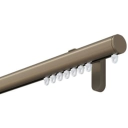 New Edge Blinds 510cm Taupe Styleline Gliding Curtain Pole Set with End Cap - thumbnail 1