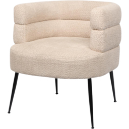Home Source Natural Barrel Boucle Teddy Fur Accent Chair - thumbnail 2